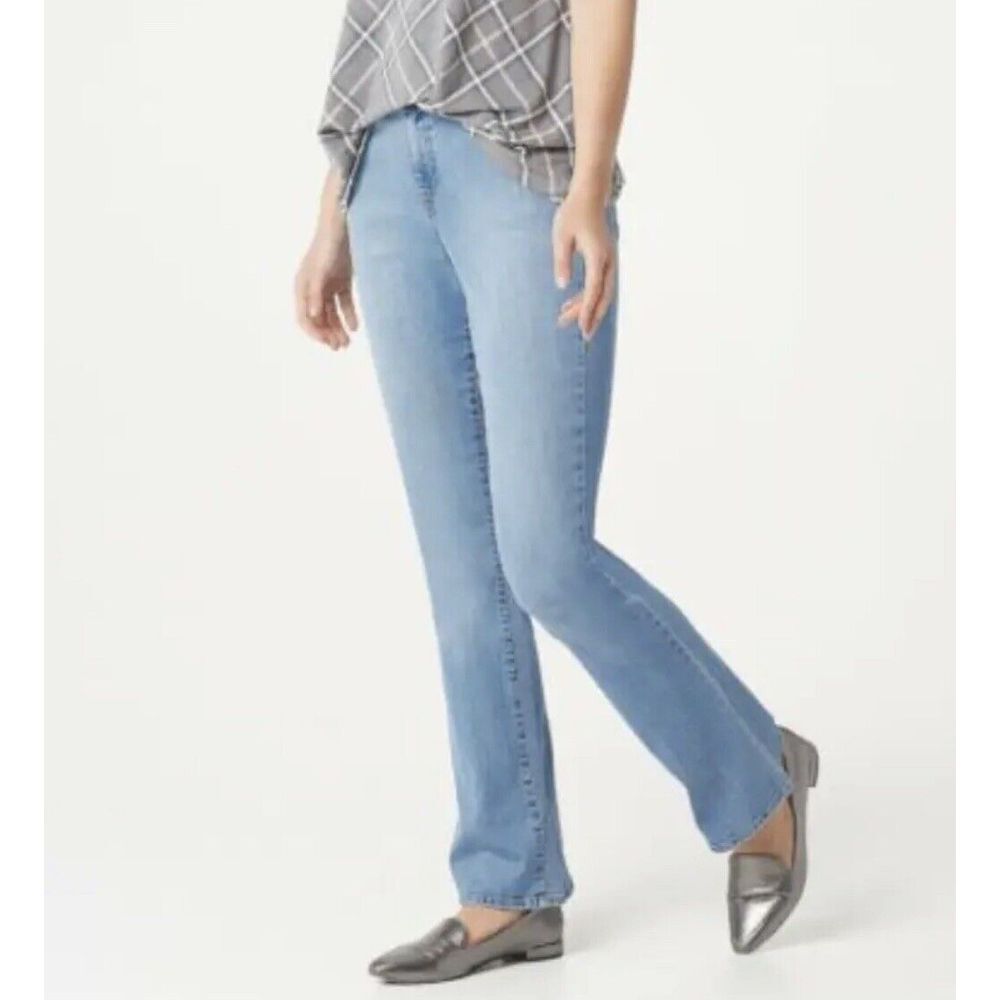 Isaac Mizrahi Jeans Womens 10P Live! Regular True Denim‎ Flare Leg Light Indigo